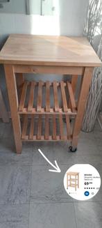 Desserte en bois massif bouleau état neuf a saisir ️↙️, 25 à 50 cm, 50 à 100 cm, Carré, Enlèvement