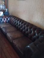 Chesterfield 4-zit, Huis en Inrichting, Ophalen, Gebruikt, Leer, Klassiek vintage