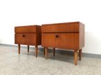 Vintage mid-century teakhouten wandkastjes/nachtkastjes, Huis en Inrichting, Kasten | Overige, Ophalen, Gebruikt
