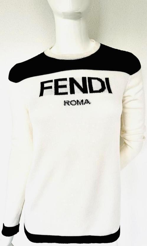 FENDI CASHMERE BLEND TRUI, MAAT IT 40 (NEW €1.350) ORIGINEEL, Kleding | Dames, Truien en Vesten, Zo goed als nieuw, Maat 34 (XS) of kleiner