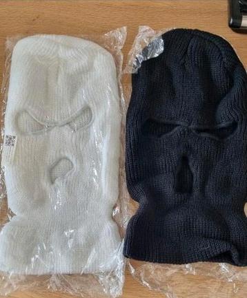  Lot de 2 cagoules tricotées unisexes (noir & blanc)  beschikbaar voor biedingen
