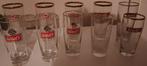 Wiel's, set van 9 oude glazen gouden rand, Collections, Marques de bière, Enlèvement ou Envoi