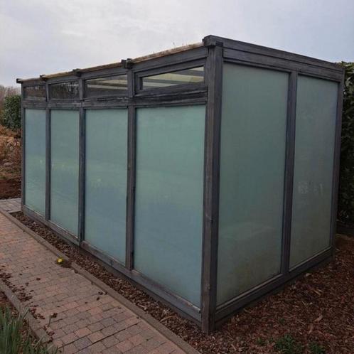 Degelijke, zelfgemaakte  serre 4 x 2.5 m, Tuin en Terras, Bergingen en Tuinkasten, Zo goed als nieuw, Ophalen