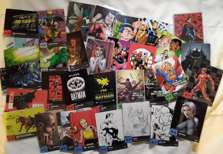 Set van HRO DC Comics verzamelkaarten – Batman, Flash, ..., Hobby en Vrije tijd, Verzamelkaartspellen | Overige, Zo goed als nieuw