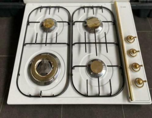 🔥Luxe inbouw kookplaat Boretti 60 cm crème + messing 4 pits, Elektronische apparatuur, Kookplaten, Zo goed als nieuw, Inbouw