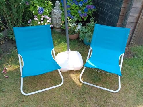 Parasol  en 2 opklapbare zeteltjes, Caravans en Kamperen, Kampeermeubelen, Ophalen