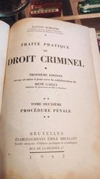 Traité pratique de droit criminel (Belgique) 1942, Livres, Enlèvement ou Envoi, Comme neuf