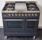 ️️☘️️Luxe Fornuis Boretti 90 cm antraciet rvs Frytop 2 ovens, Elektronische apparatuur, Fornuizen, 60 cm of meer, 5 kookzones of meer