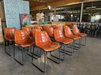 14 Industriele stoelen metaal met lederen kuip, Gebruikt, Overige kleuren, Ophalen of Verzenden, Metaal