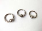 3 anneaux pour piercings en acier chirurgical 1.6 x 14 mm, Handtassen en Accessoires, Piercings, Ophalen of Verzenden, Gebruikt