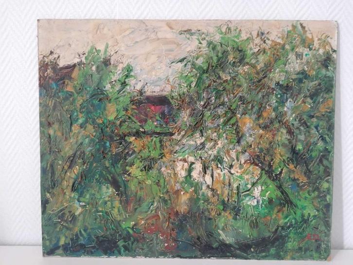 Erich DIETZ (1903–1990) — Abstract vegetatief landschap, Antiek en Kunst, Kunst | Schilderijen | Abstract, Ophalen of Verzenden