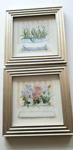 Set van 2 ingekaderde print aquarellen van Olson, Huis en Inrichting, Woonaccessoires | Lijsten, Ophalen of Verzenden, Zo goed als nieuw