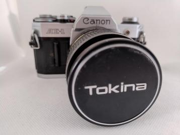 Canon AE1 met Tokina 135mm 1:2.8 lens  beschikbaar voor biedingen