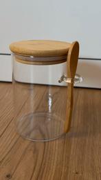 Glazen luchtdichte pot met lepel 475ml, Enlèvement ou Envoi, Neuf, Verre, Casserole, Bidon ou Boîte