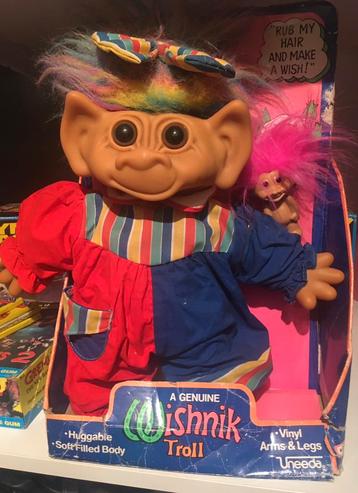 Troll Wishnik vintage en boîte, Enlèvement ou Envoi, Comme neuf