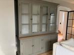 Vitrinekast in twee stukken, Huis en Inrichting, Kasten | Vitrinekasten, Ophalen, 200 cm of meer, 150 tot 200 cm, Landelijk