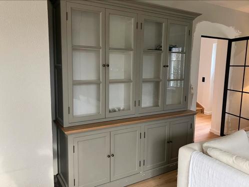 Vitrinekast in twee stukken, Huis en Inrichting, Kasten | Vitrinekasten, Gebruikt, 200 cm of meer, 150 tot 200 cm, 50 tot 75 cm