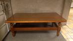 Salontafel hout 130 x 65 met glas, Antiek en Kunst, Ophalen