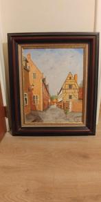 Schilderij 16de eeuwse huis Leuvens Groot-Begijnhof, Ophalen