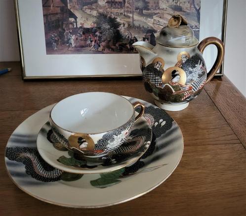 Theeservies in de Satsuma Meiji-periode, Antiek en Kunst, Antiek | Servies compleet, Verzenden