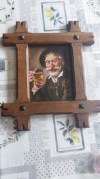 Schilderij man met bierglas, Ophalen of Verzenden