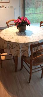 Antieke ronde tafel en 4 stoelen, Antiek en Kunst, Ophalen