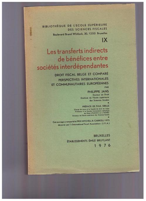 Indirecte winstoverdrachten tussen bedrijven..P.Jans, Boeken, Advies, Hulp en Training, Zo goed als nieuw, Ophalen of Verzenden