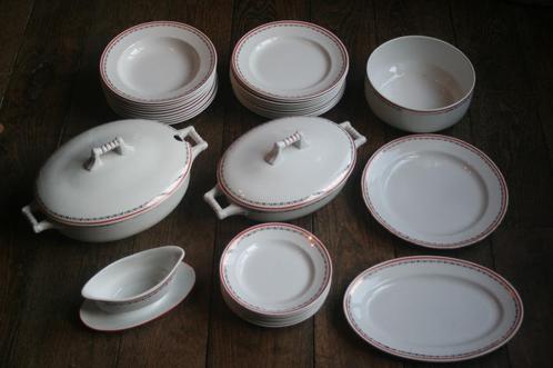 Topservies jaren 20 Boch Frères (mercure) (36 stuks), Antiek en Kunst, Antiek | Servies compleet, Ophalen of Verzenden