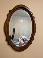 Antieke spiegel met houten frame, Antiek en Kunst, Ophalen, Ovaal
