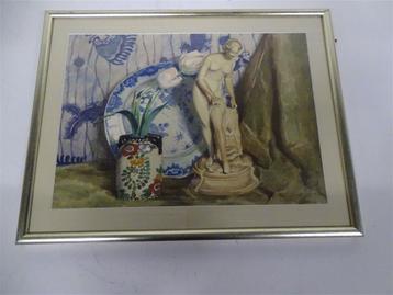 A5579 Aquarel schilderij van een stilleven, Enlèvement ou Envoi, Utilisé, Peinture