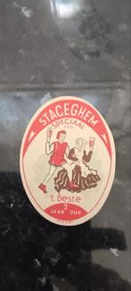 Oud bieretiket t'beste br Staceghem, Verzamelen, Biermerken, Ophalen of Verzenden, Zo goed als nieuw