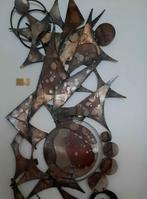 Brutalist groot kunstwerk , metalen wandsculptuur, Antiek en Kunst, Ophalen of Verzenden