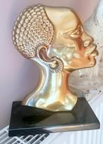 Bronzen Afrikaanse buste Art Deco, Antiek en Kunst, Kunst | Beelden en Houtsnijwerken, Verzenden