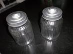 2 glazen bokalen , potten met draaideksel, Huis en Inrichting, Keuken | Potten en Pannen, Ophalen of Verzenden, Zo goed als nieuw