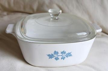 Pyrex-Ancienne Cocotte-Pyroflam-vierkante schaal met glazen  beschikbaar voor biedingen