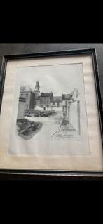 Potlood Handgetekend begijnhof gent, Antiek en Kunst, Kunst | Tekeningen en Fotografie, Ophalen