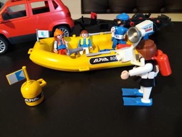 Playmobil auto met aanhangwagen en speedboot