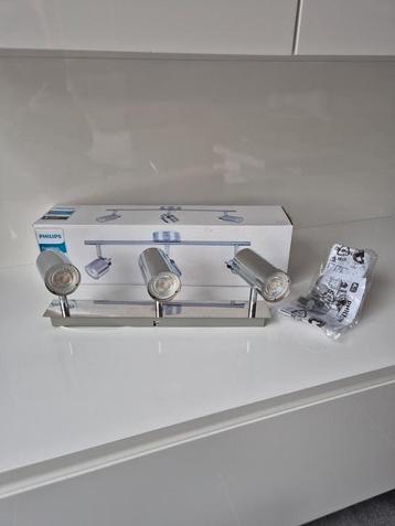 Spot PHILIPS – barre 3 spots orientables, chrome mat (GU10) beschikbaar voor biedingen