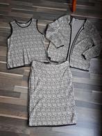 Mayerline, set, 3-delig, mt 44, twinset met rok, Kleding | Dames, Jasjes, Kostuums en Pakken, Mayerline, Kostuum of Pak, Zwart