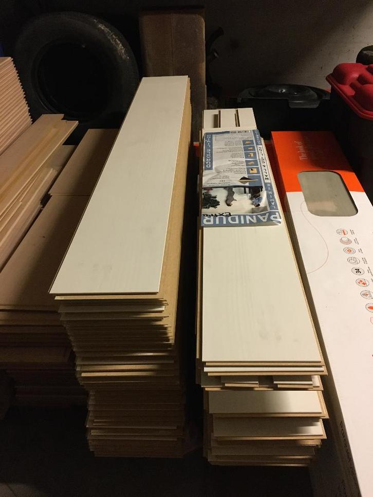 plafond planchetten gebroken wit, effen - afwasbaar, Doe-het-zelf en Bouw, Platen en Panelen, Gebruikt, Overige materialen, Minder dan 20 mm