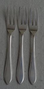 Zilverstad 3x taartvork 12,3cm verzilverd puntfilet set, Verzenden, Zo goed als nieuw