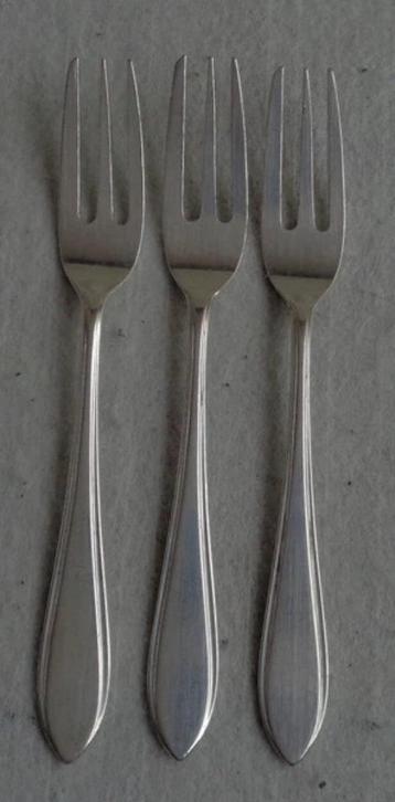 Zilverstad 3x taartvork 12,3cm verzilverd puntfilet set beschikbaar voor biedingen