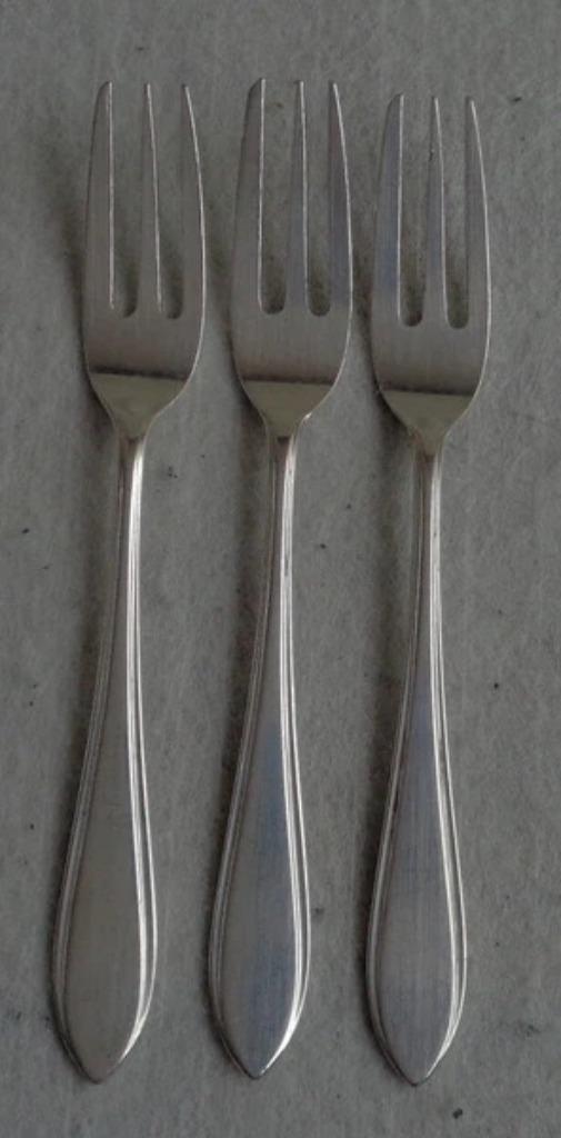 Zilverstad 3x taartvork 12,3cm verzilverd puntfilet set, Huis en Inrichting, Keuken | Bestek, Zo goed als nieuw, Verzenden