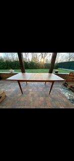 Scandinavische uitschuifbare tafel uit de jaren 60, Huis en Inrichting, Tafels | Eettafels, 50 tot 100 cm, 150 tot 200 cm, Teakhout