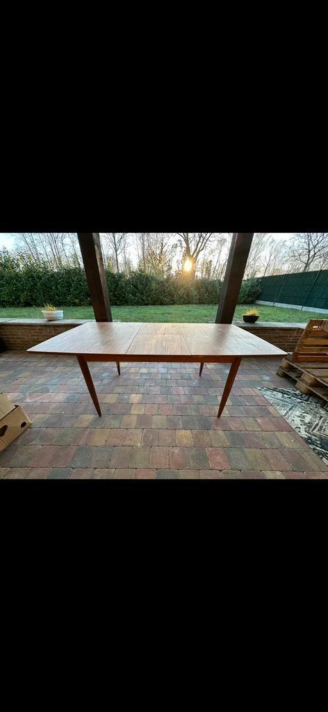 Scandinavische uitschuifbare tafel uit de jaren 60, Huis en Inrichting, Tafels | Eettafels, Gebruikt, 50 tot 100 cm, 150 tot 200 cm