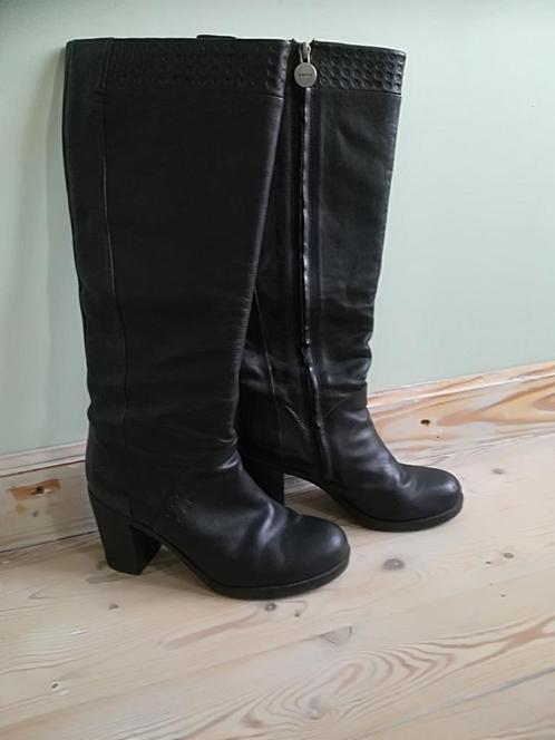 Zwarte lederen GEOX dameslaarzen maat 39, Kleding | Dames, Schoenen, Zo goed als nieuw, Hoge laarzen, Zwart, Ophalen of Verzenden