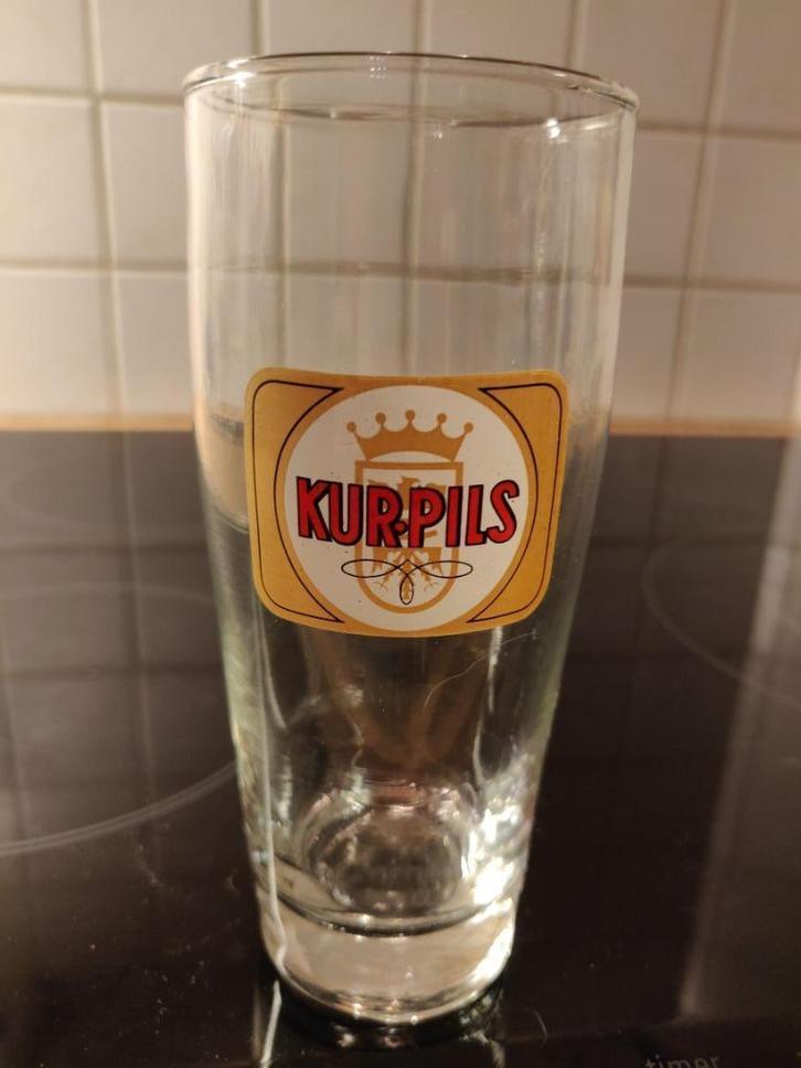 Vintage glas Kur-Pils Maelfait Kuurne, Verzamelen, Glas en Drinkglazen, Gebruikt, Bierglas, Ophalen