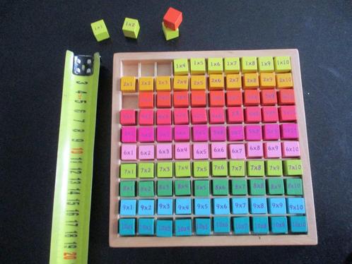 rekenspel met houten blokjes ,leren vermenigvuldigen, Kinderen en Baby's, Speelgoed | Educatief en Creatief, Zo goed als nieuw