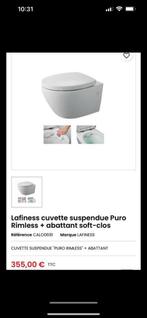 Wc suspendu lafiness softclose + système geberit neuf, Toilettes, Neuf