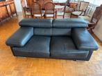 ensemble de 2 canapés en cuir véritable noir., Ophalen, 100 tot 125 cm, 150 tot 200 cm, Tweepersoons